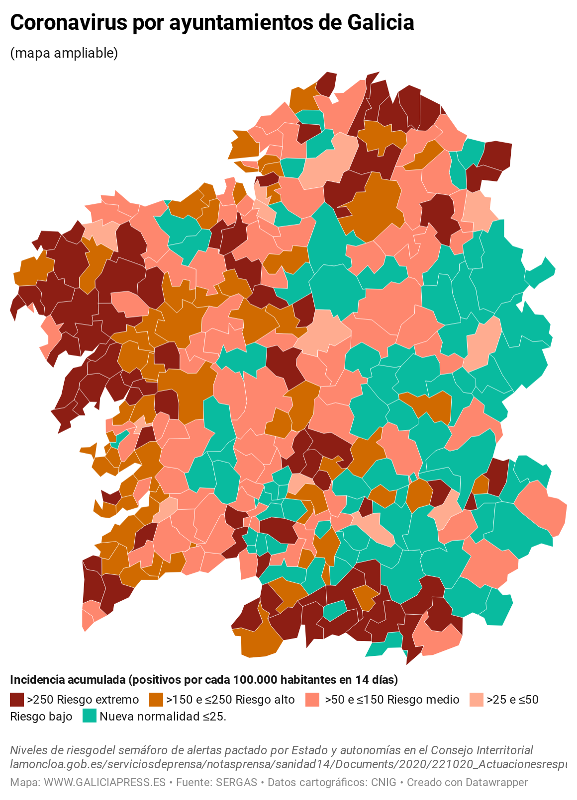 Covid por municipios: Acelera en las ciudades de A Coruña y Ourense, que retorna al  riesgo alto