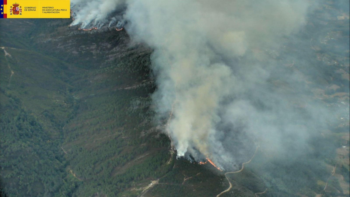 Incendios ocurridos este sábado en las provincias de Lugo y Ourense.
