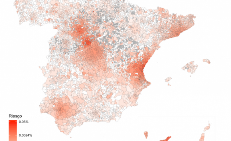 Un modelo matemático permite estimar el riesgo de coronavirus en todos los municipios de España