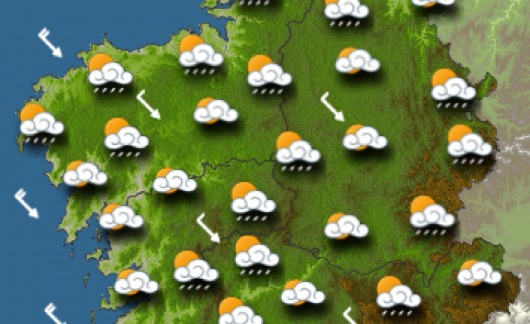 El tiempo para el miércoles en Galicia : un frente trae lluvia por la tarde y más frío