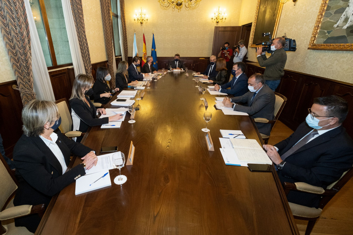 Reunión del Consello de la Xunta en el Pazo de Raxoi para aprobar los presupuestos de 2021