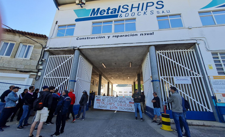 Los trabajadores del astillero Metalships inician la huelga para desbloquear las negociaciones de su convenio