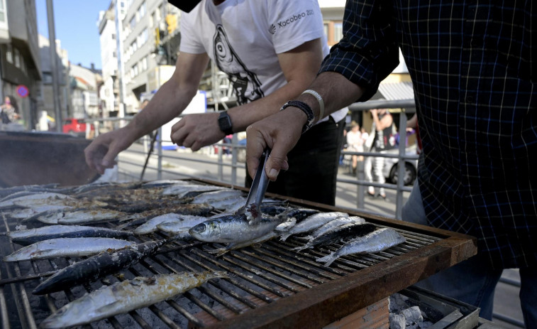 La sardina en la víspera de San Juan, su noche, ronda los 5,5 y los 7 euros el kilo
