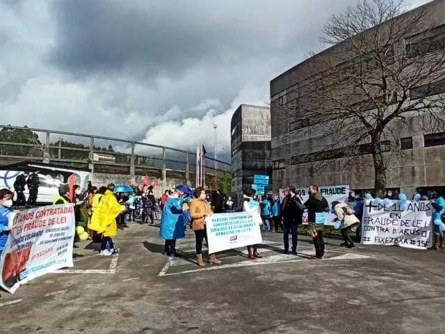 Una pasada protesta de trabajadores de las Galiu00f1as Azuis en una foto de archivo