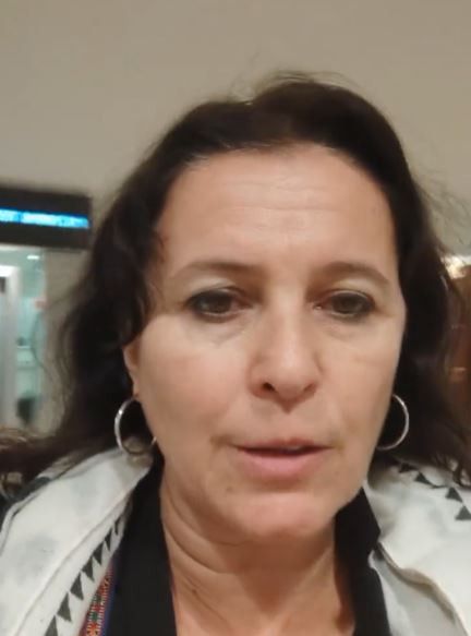 Ana Miranda en una captura de un vu00eddeo en sus redes tras ser expulsada de Israel