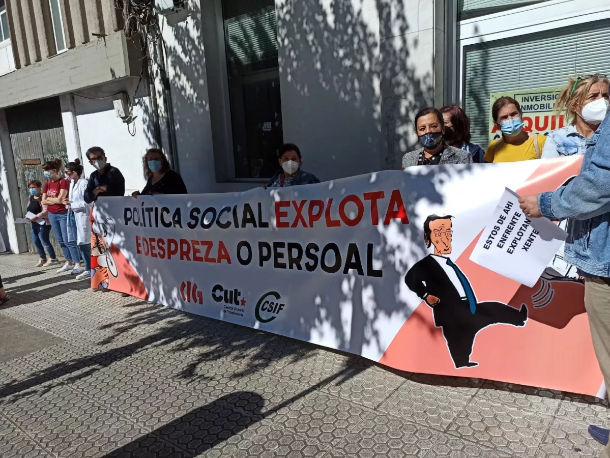 Protesta de los trabajadores de Política Social en una foto de archivo de E