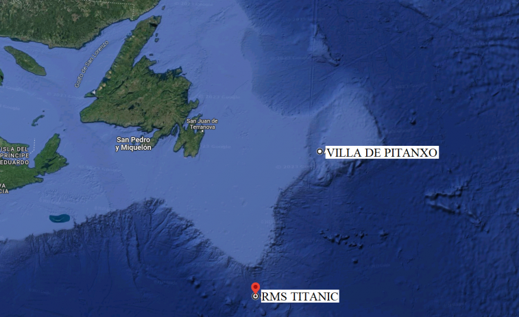 Las similitudes y diferencias entre la localización del Villa de Pitanxo y el Titanic: tan cerca y a la vez tan lejos