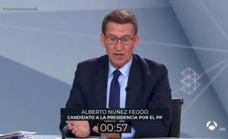 (VÍDEO) Este fue el minuto de oro de Alberto Núñez Feijóo en el cara a cara con Sánchez