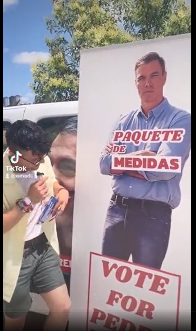 Captura del video publicado por las Xuventudes Socialistas de Galicia en sus redes sociales
