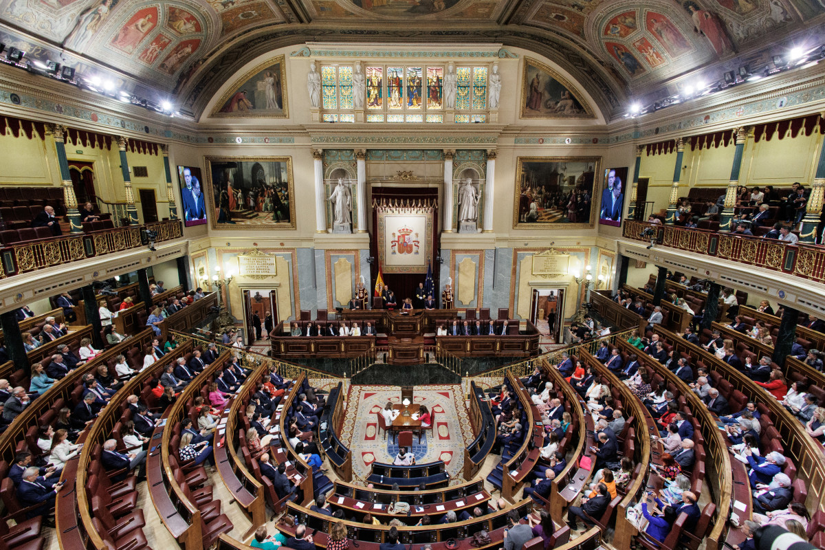 Archivo - Vista general de un acto del presidente de la República de Colombia, durante un acto en el Congreso de los Diputados, a 3 de mayo de 2023, en Madrid.