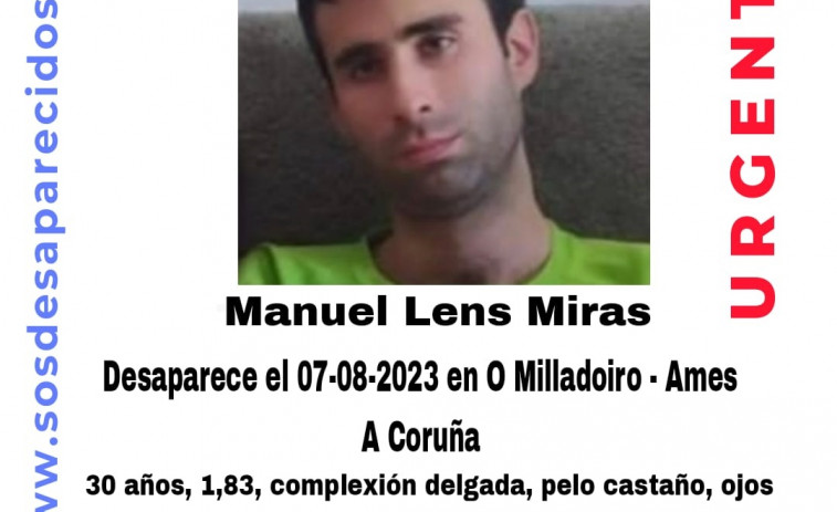 Se busca a Manuel Lens, persona vulnerable desaparecida en O Milladoiro
