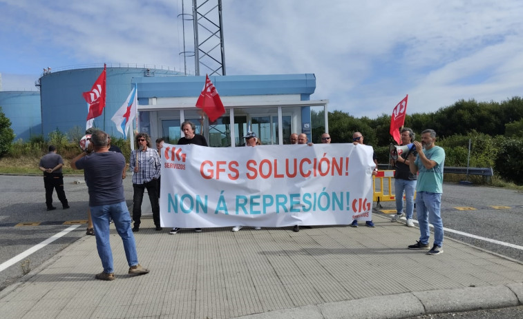 Protesta de los exempleados de GFS Security por los impagos, que tendría que asumir Norvik Security Services