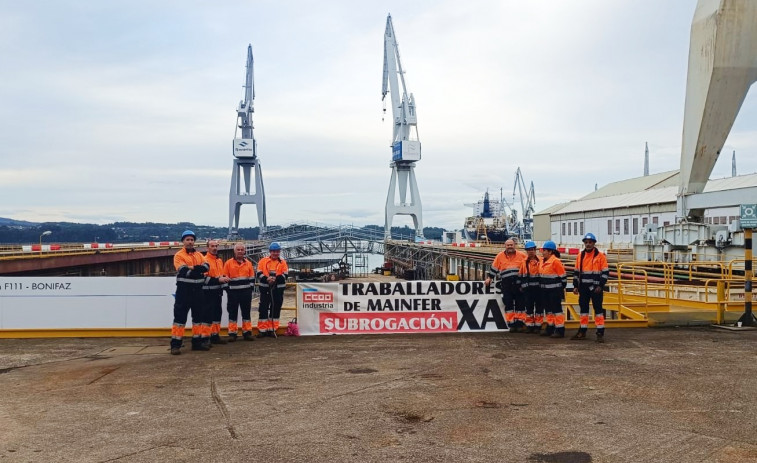 Problemas de acceso en Navantia Ferrol por la protesta de los trabajadores de Mainfer