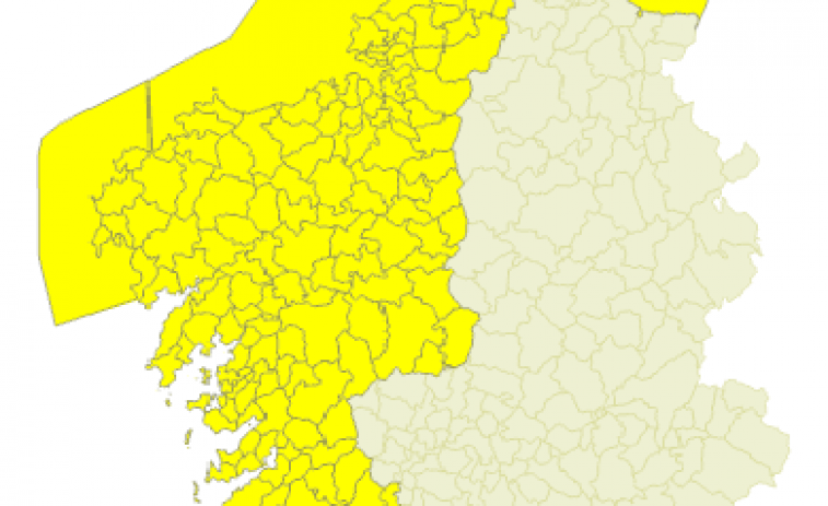 A Coruña y Pontevedra, en alerta amarilla por lluvias este jueves en un temporal que afecta a toda la costa gallega