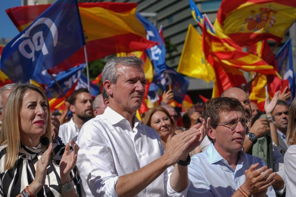 Rueda participu00f3 el domingo en la manifestaciu00f3n contra la posible anministu00eda a Puigdemont en Madrid
