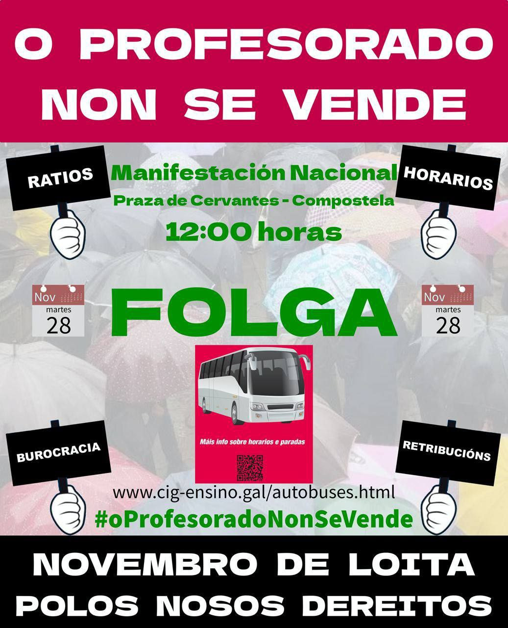 Cartaz folga28N manifestacion compostla