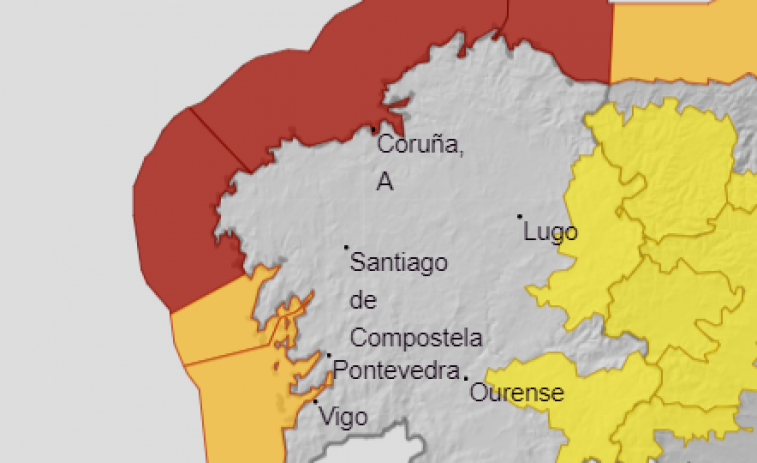 Alerta roja por temporal: olas de hasta nueve metros en la costa de A Coruña y Lugo este viernes