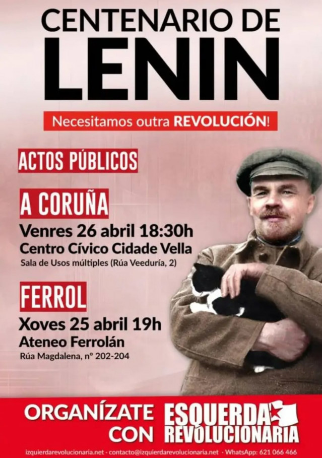 Cartel de actos programados sobre Lenin