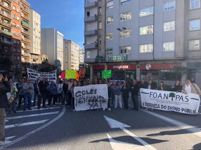 Imagen de la protesta en las calles de Vigo.