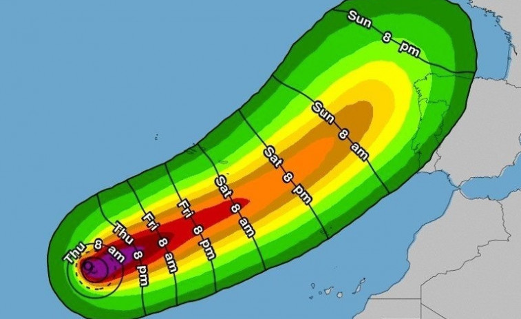 El huracán Ophelia llegará a Galicia este fin de semana, aunque debilitado