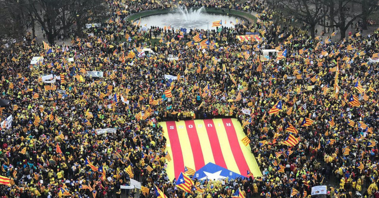 Los independentistas se manifiestan en Bruselas junto a Puigdemont