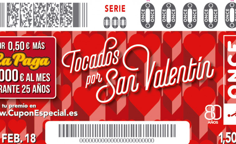 La ONCE anuncia un sorteo especial para el Día de San Valentín