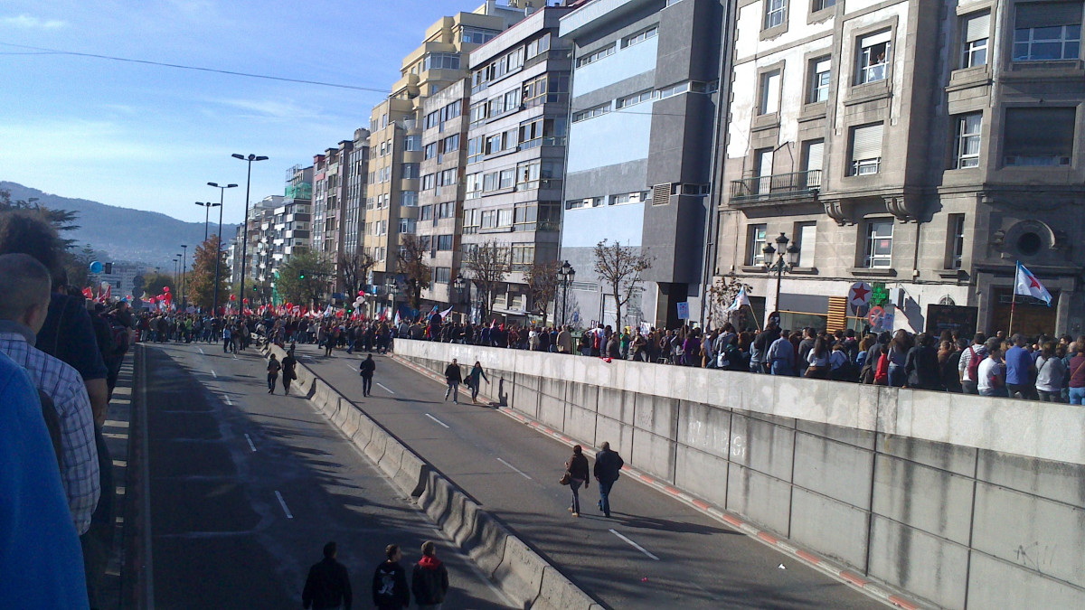 Huelga general 14 N Vigo Avenida de la Gran Vía