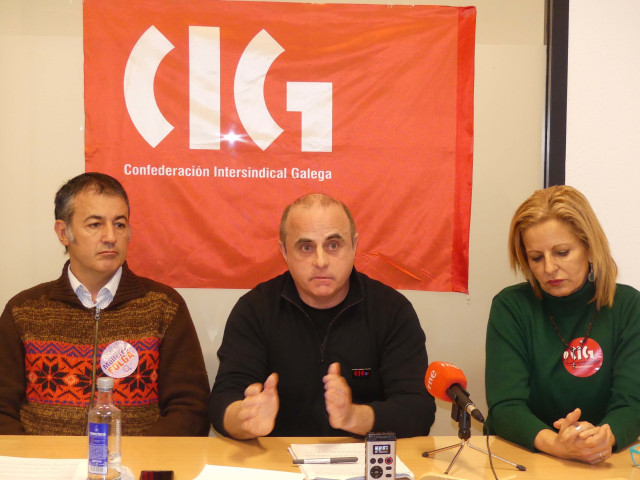 Rue de prensa de CIG Saúde Copostela en el Hospital Clínico