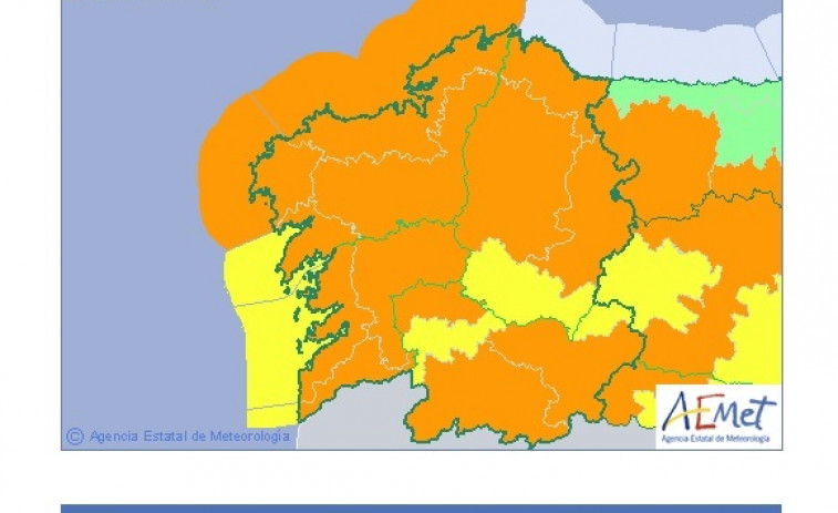 La borrasca 'Gisele' pone en alerta naranja a casi toda Galicia