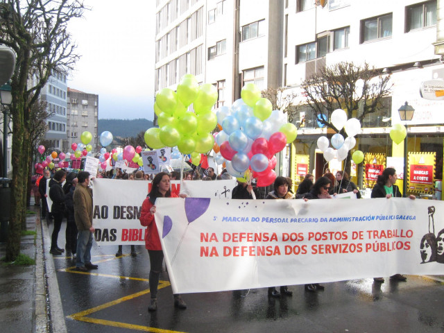 Marcha de empleados eventuales de la administración pública