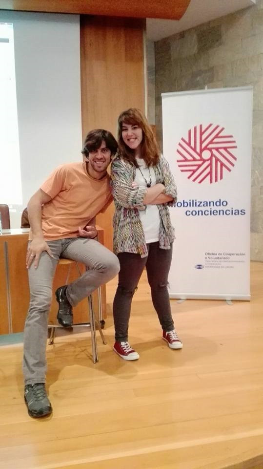 Leticia Santaballa y Ahmad Matar en la Universidade da Coruña