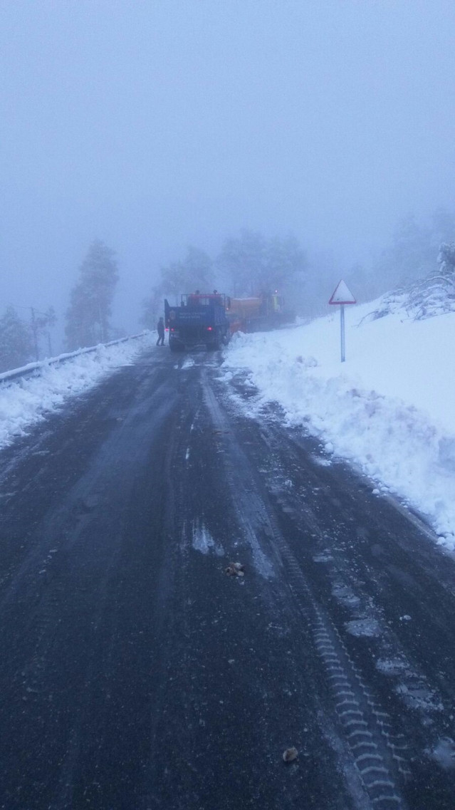 Nieve en carreteras de Lugo