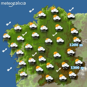 Predicciones para el martes 3 de abril en Galicia.
