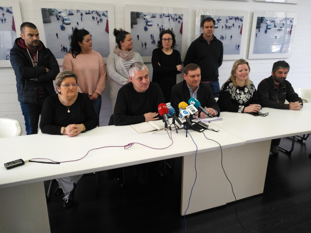 El secretario de Organización del BNG, Bieito Lobeira, en rueda de prensa.