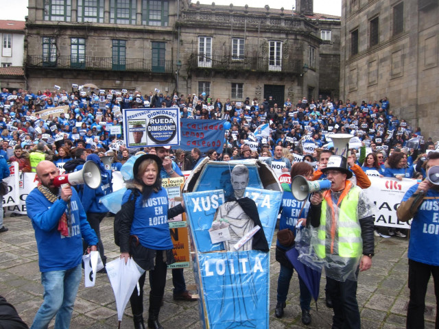 Manifestación de los funcionarios de justicia en el segundo mes de huelga