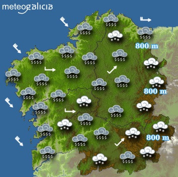 Predicciones para el martes 10 de abril en Galicia.