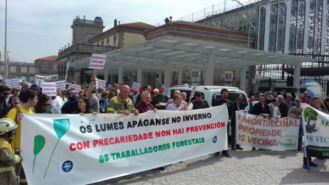 Manifestación de comuneros en Santiago