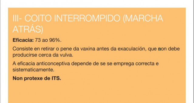 Folleto informativo educación sexual Xunta, marcha atrás