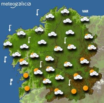 Predicciones para el miércoles 25 de abril en Galicia.