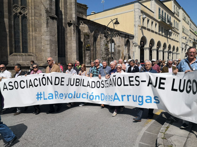 Protesta de pensionistas en Lugo.
