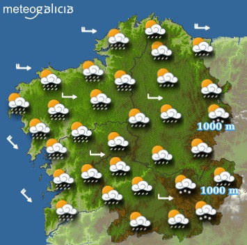 Predicciones para el sábado 12 de mayo en Galicia.