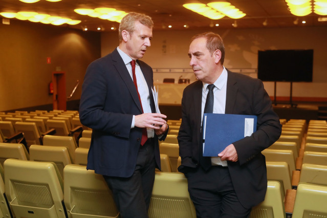 Alfonso Rueda y Valeriano Martínez en un acto en San Caetano, Xunta