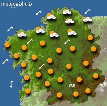 Mapa de Galicia para el viernes 18 de mayo