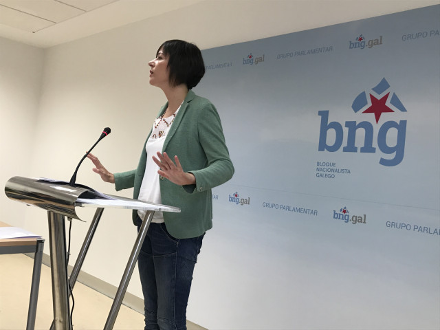 La portavoz nacional del BNG, Ana Pontón, en rueda de prensa
