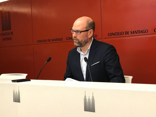 Martiño Noriega, alcalde de Santiago de Compostela, en rueda de prensa