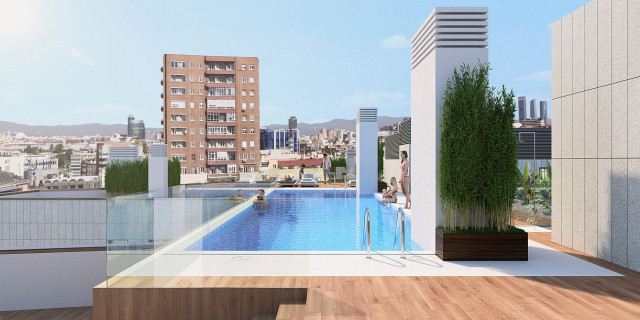 Piscina de una de las promociones de Avantespacia en Madrid