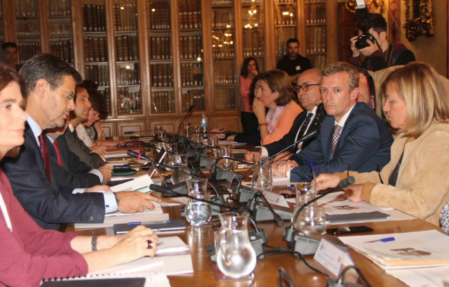 Alfonso Rueda durante la sectorial de Justicia