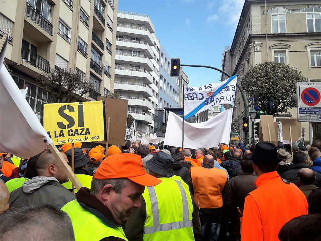 Concentración de la Federación Gallega de Caza