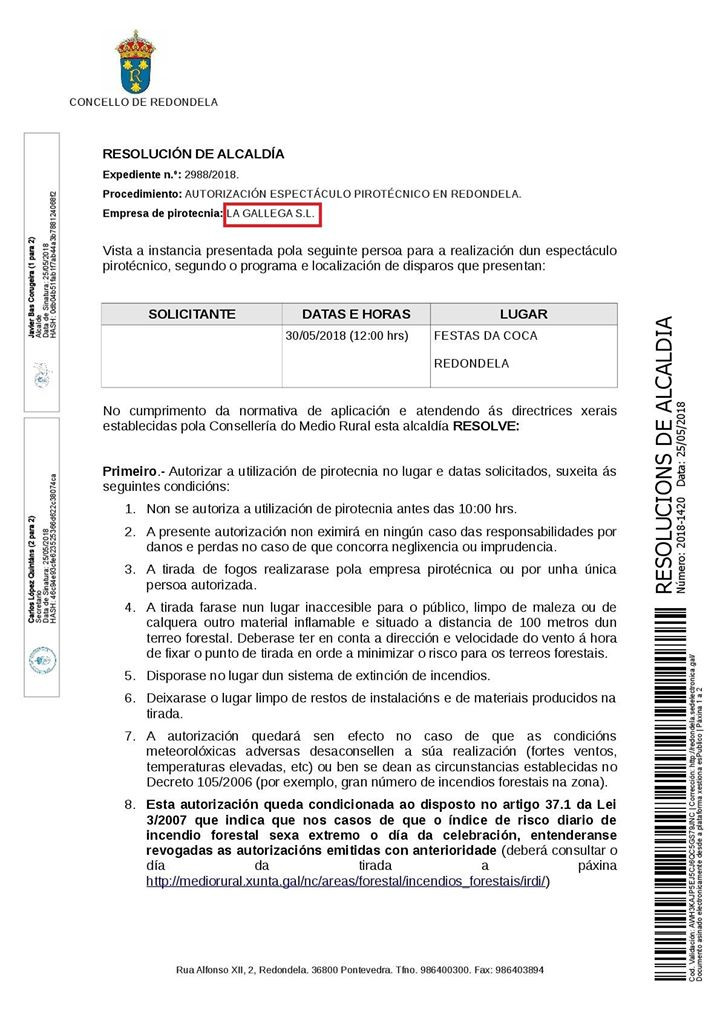 Fuegos redondela tui