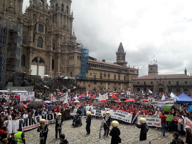 Protesta contra la mina de cobre de Touro-O Pino